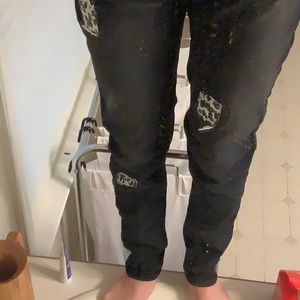 Girls 14/16 Diva Jeans/Jeggings w/ leopard print